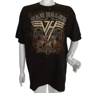 VAN HALEN Tshirt, XL, Brown, VH Logo, Guitars, Short sleeves, Rock 'N' Roll